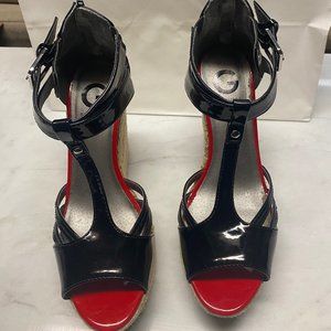 G by Guess size 8.5M womens platform wedge sandals - Worn once